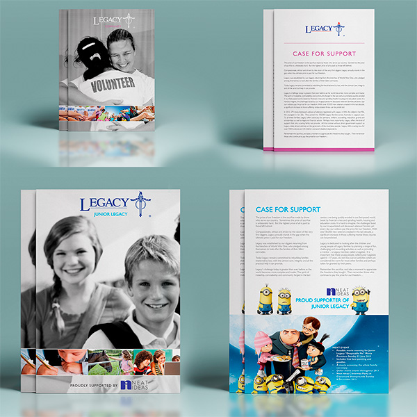 Short run, digital print information flyers and brochures for Legacy members